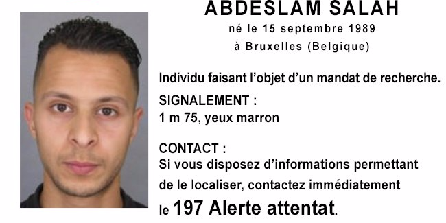 Abdeslam Salah, uno degli attentatori di Parigi, ora in fuga verso l'Italia.