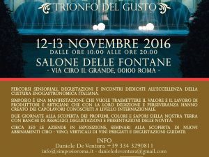 Simposio, a Roma il 12 e 13 novembre il trionfo del gusto