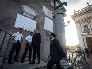 ROME, ITALY – 2016/09/08: Raffaele Marra, while strolling the streets of the capitol during the meeting of the junta in the Capitol in Rome, Italy. (Photo by Andrea Ronchini/Pacific Press/LightRocket via Getty Images)