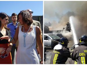 Incendio Roma Pietralata: fiamme in un autodemolitore, 2 feriti gravi