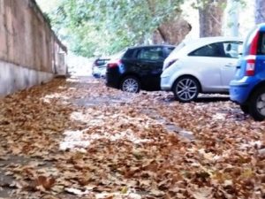 Tombini invasi dalle foglie secche: "Quando arriverà la pioggia Roma verrà allagata"