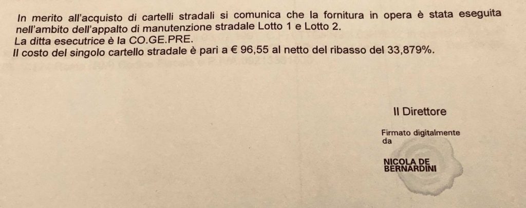 Il documento postato dalla consigliera municipale del X Municipio Mariacristina Masi