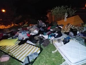 L’appartamento devastato a Sambuci