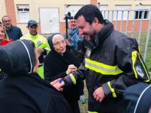 Il ministro degli Interni Matteo Salvini a Terracina