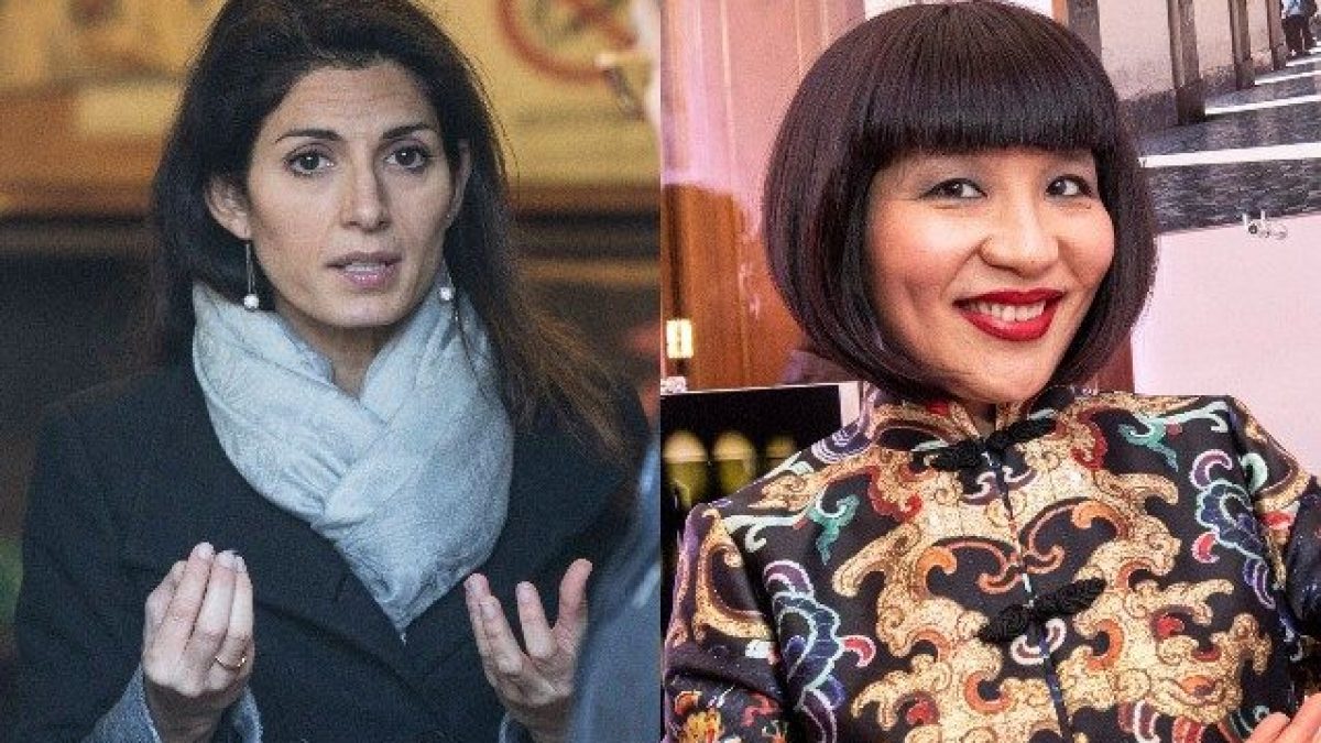 Virginia Raggi e la ristoratrice Sonia, titolare di uno dei ristoranti cinesi più famosi di Roma