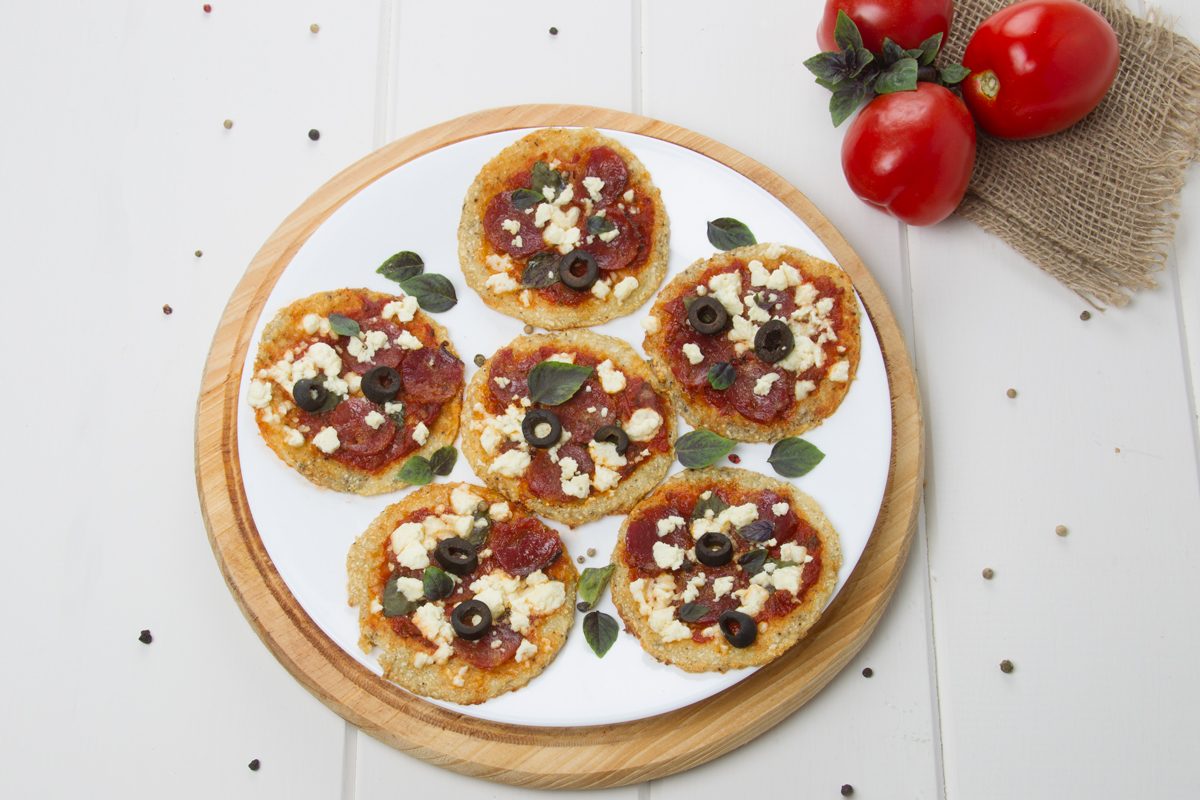 Cauliflower pizza bites a delicious combination