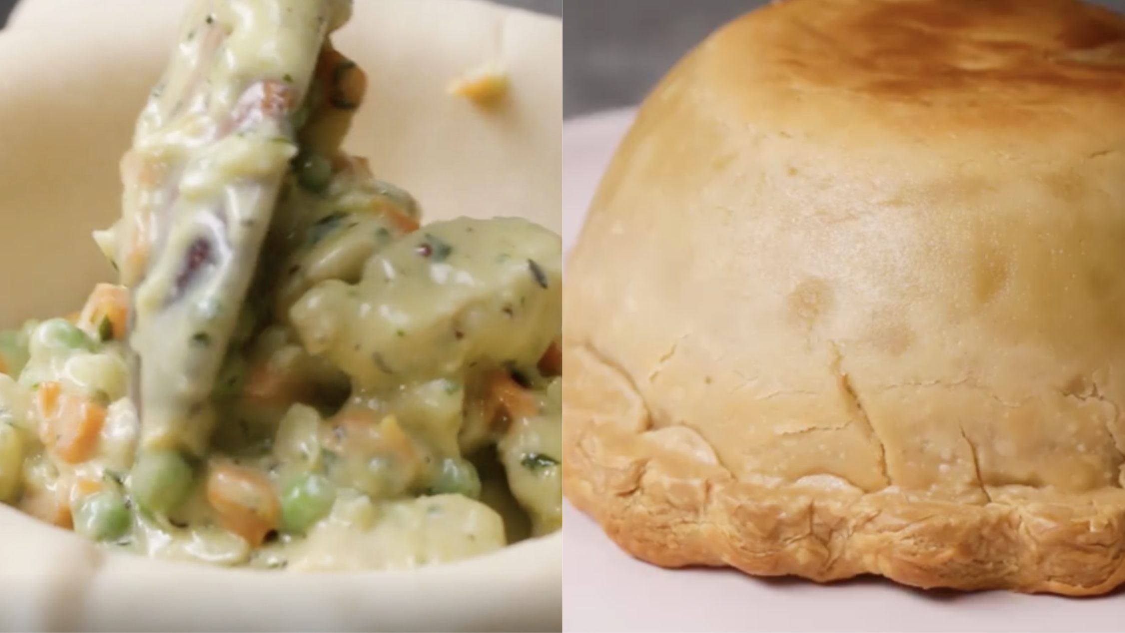 Chicken Pot Pie Domes a crispy pastry shell with a very delicious filling