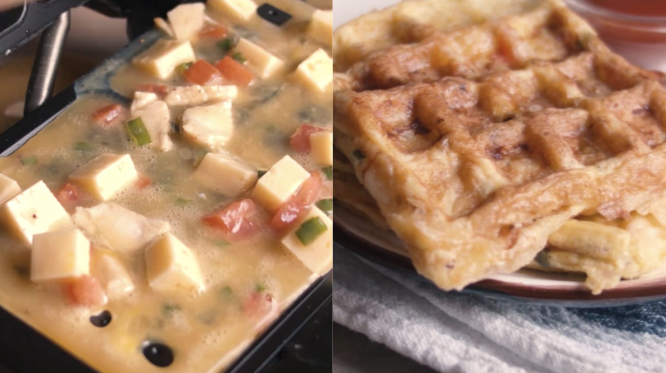 Waffle omelette this recipe is perfect for breakfast, lunch or dinner