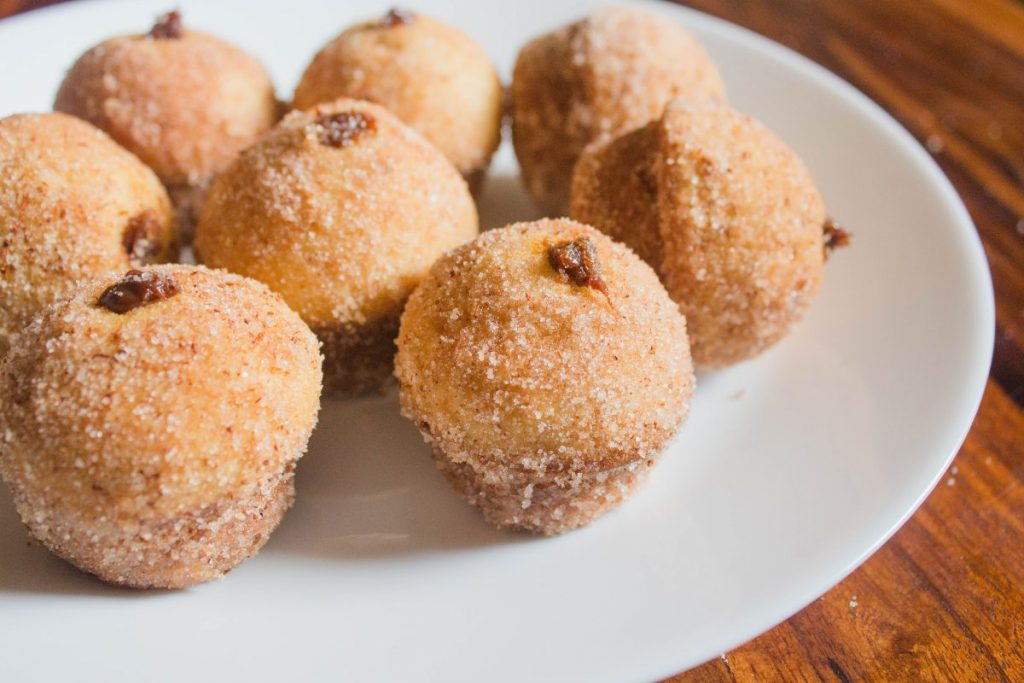 Hazelnut cream filled donut holes These are the surprising nofry
