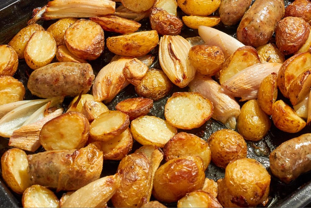 Sausage and Potato Roast a delicious meal in one dish
