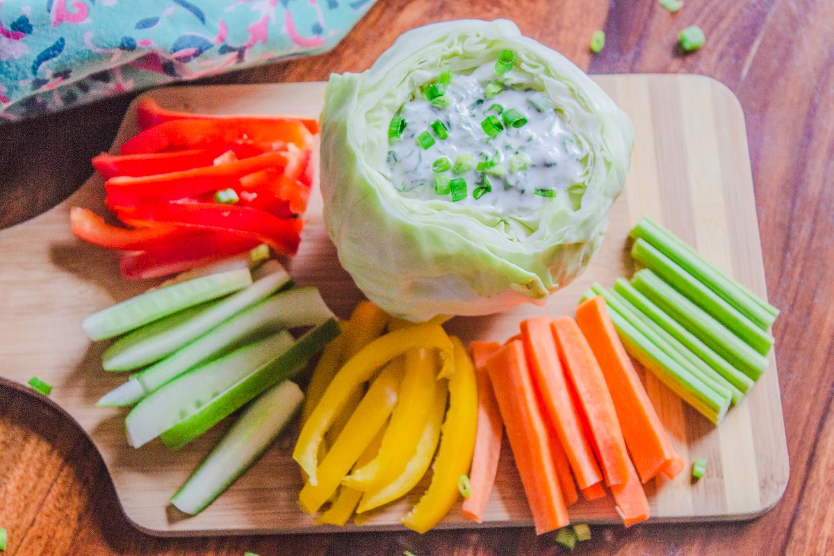 Spinach dip in a Cabbage bowl An addictive, delicious yet healthy dip!