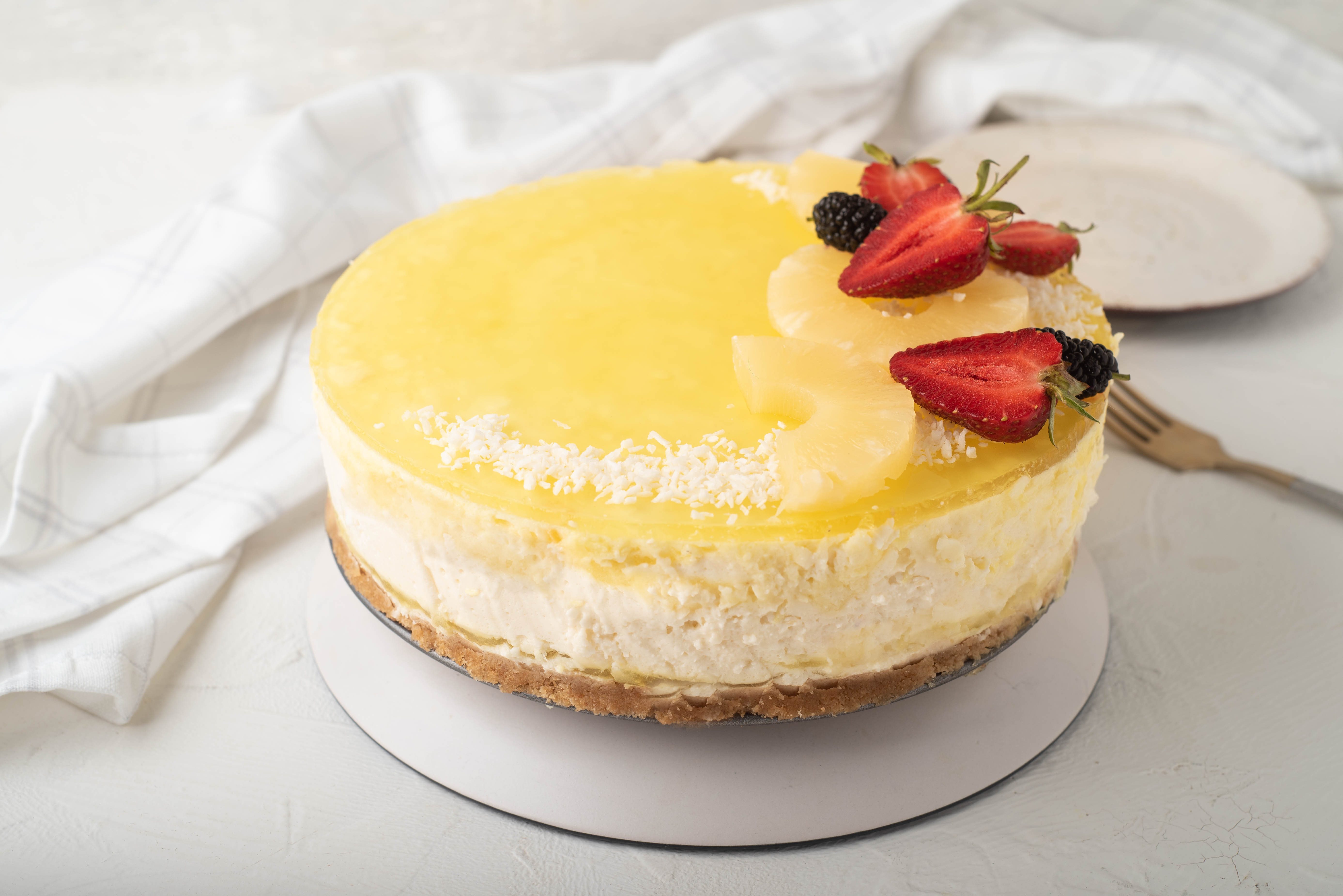 Coconut Pineapple Yogurt Cheesecake