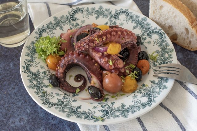 Pulpo Gallego A Spanish Style Octopus With Cherry Tomatoes