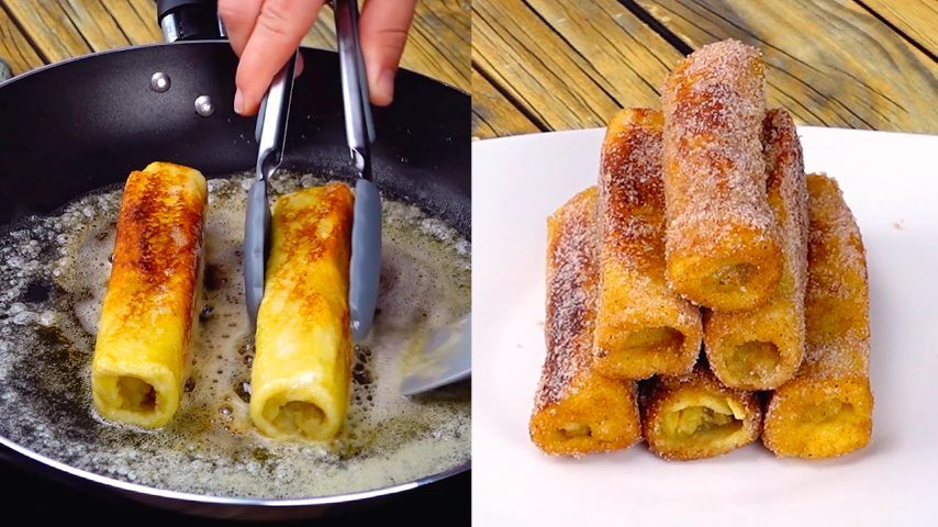 Banana French Toast Roll-Ups