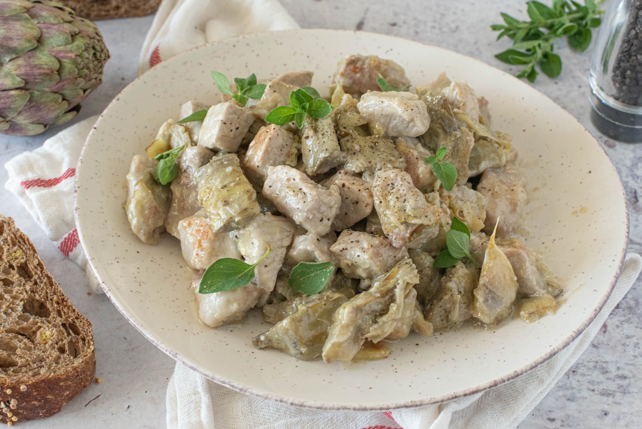 Pork Stew with Artichokes the recipe for a tender and succulent dish