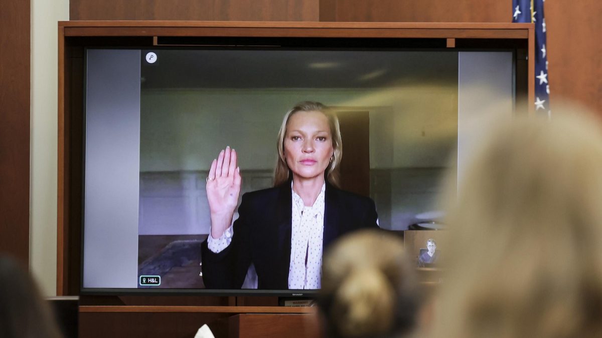Kate Moss testimonia al processo Johnny Depp vs Amber Heard, foto LaPresse
