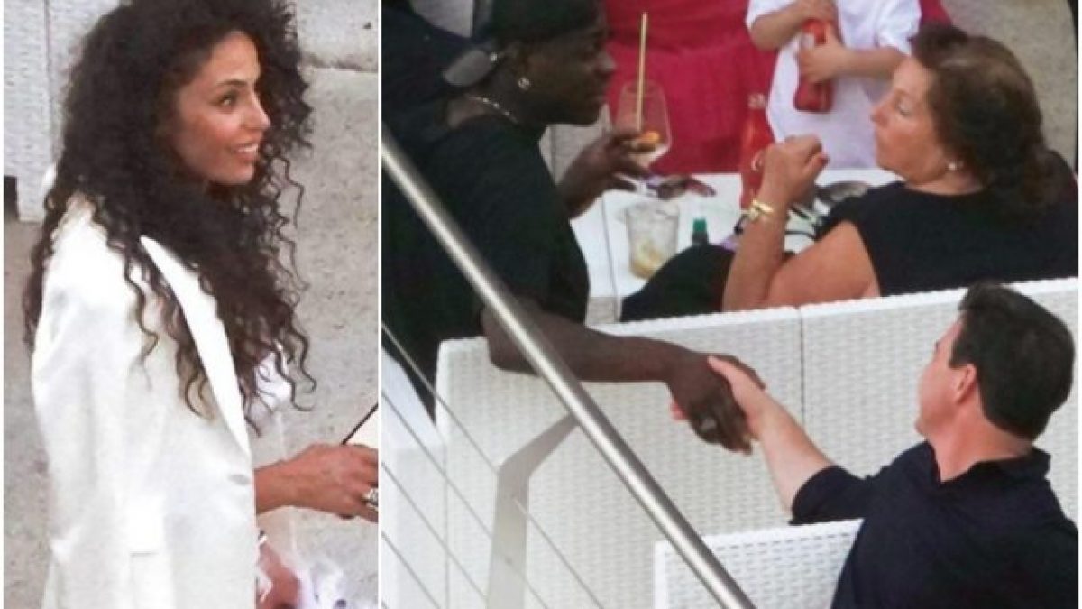 (Raffaella Fico, Mario Balotelli, Piero Neri. Foto Chi)