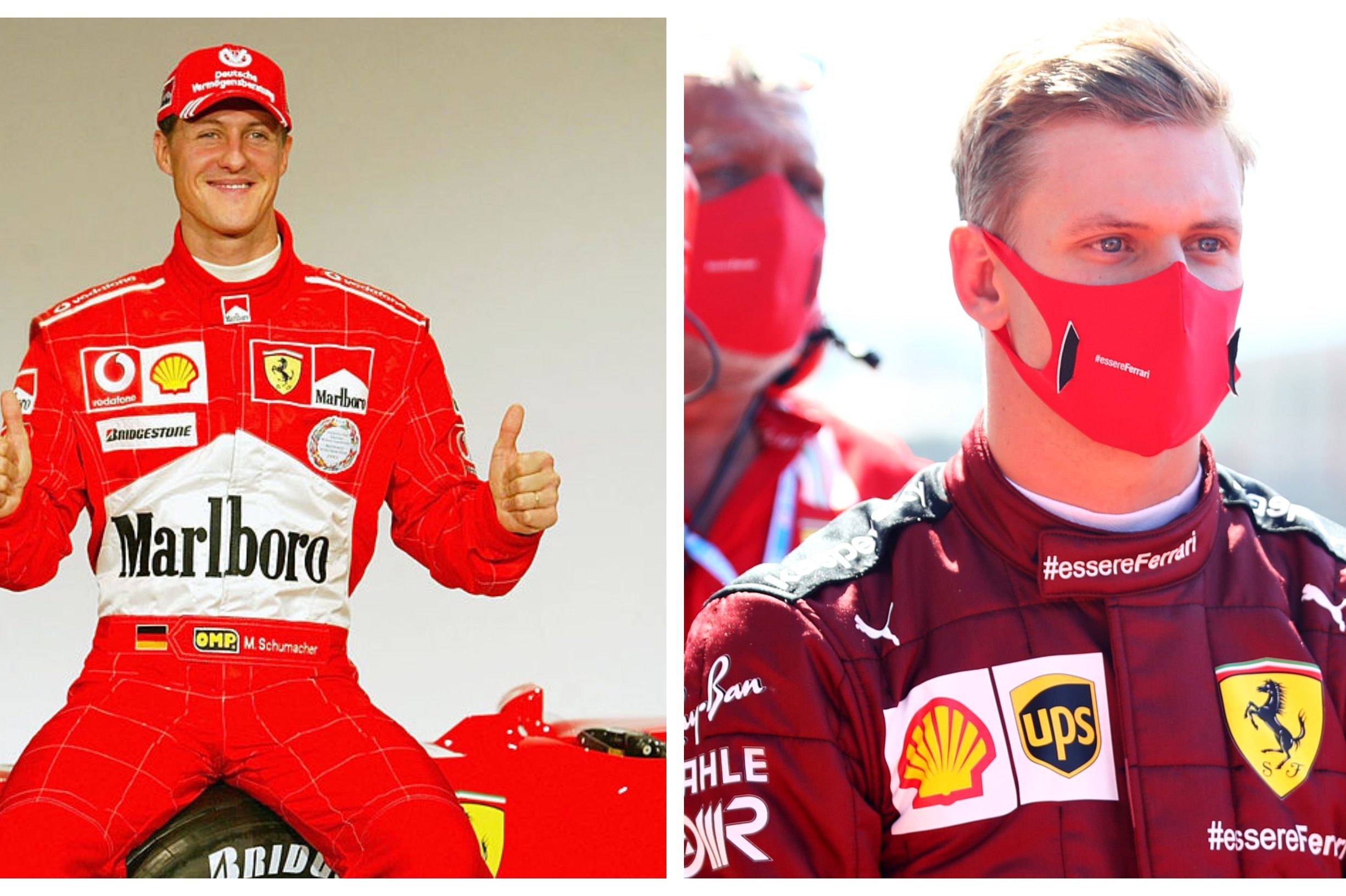 Mick Schumacher al Mugello sulla F2004 di papà Michael per i 1000 GP in F1  della Ferrari