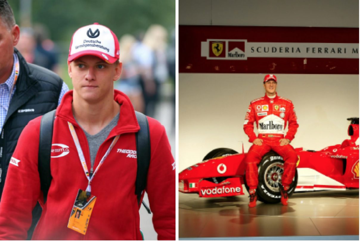 Mick Schumacher al Mugello con la Ferrari F2004 di papà Michael