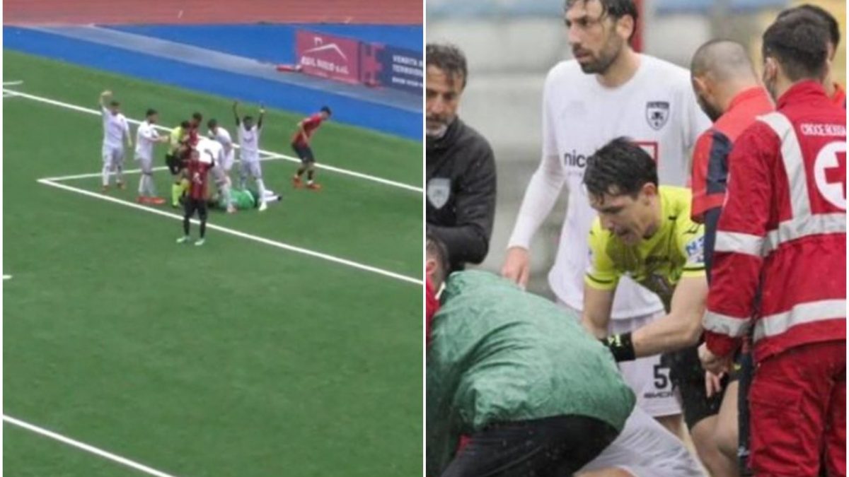 L’intervento del direttore di gara, Fabio Franzò, ha salvato la vita al portiere del Rotonda, privo di sensi dopo uno scontro di gioco con un avversario.