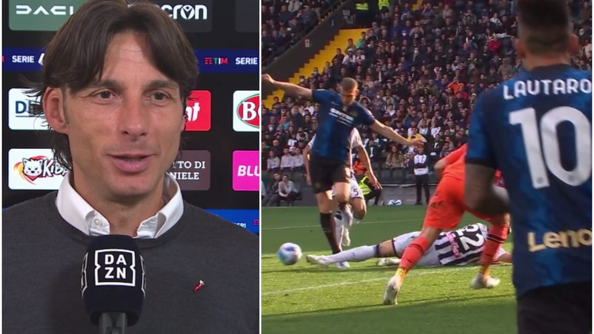 Il tecnico dell’Udinese, Cioffi, commenta con ironia il calcio di rigore concesso all’Inter.