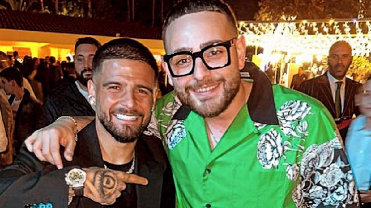 Insigne con Rocco Hunt alla sua festa d’addio a Napoli