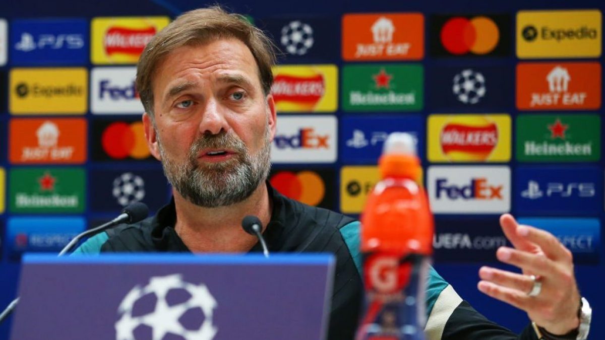 Jurgen Klopp durante la conferenza stampa alla vigilia della finale di Champions con il Real Madrid.