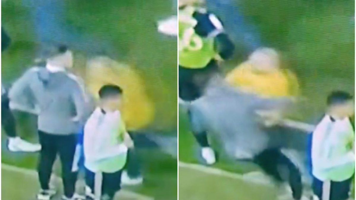 Il momento in cui il capitano dello Sheffield United, Sharp, viene aggredito dal tifoso del Nottingham.