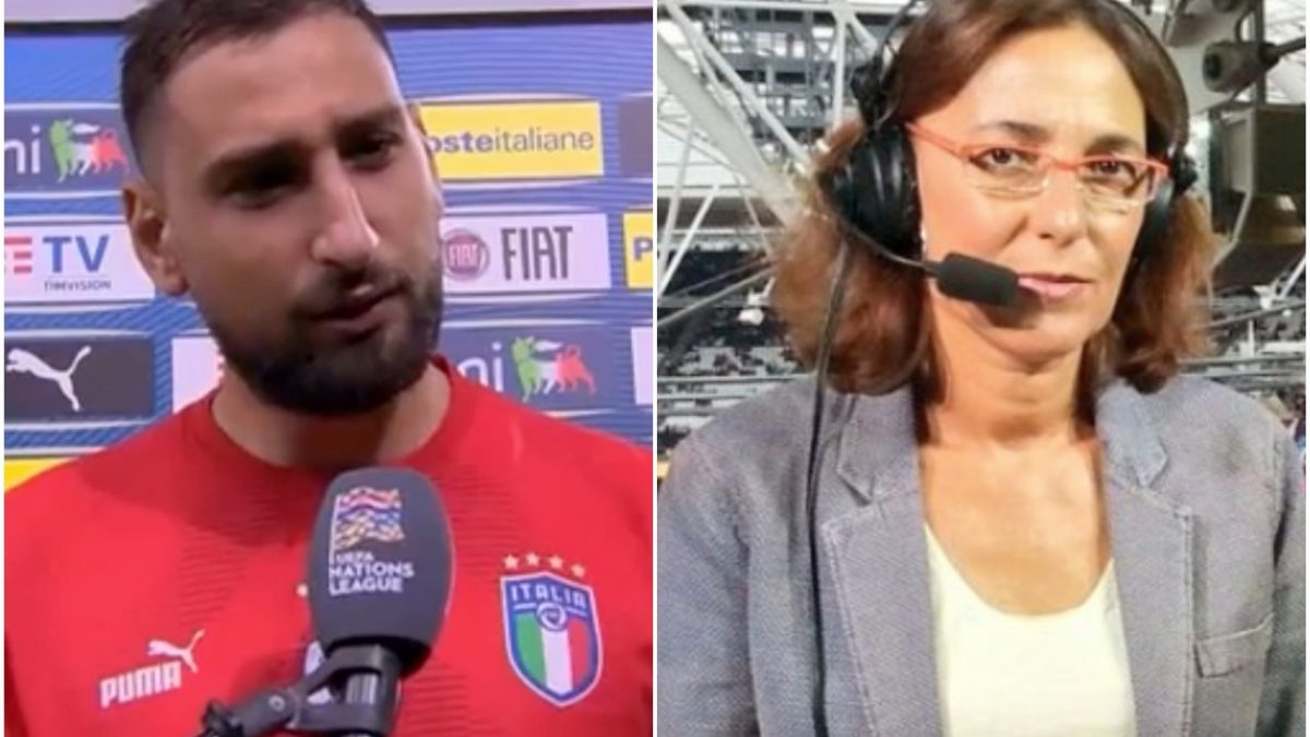 Il portiere della Nazionale, Donnarumma, protagonista del botta e risposta con la giornalista della Rai, Tiziana Alla, dopo Germania–Italia.
