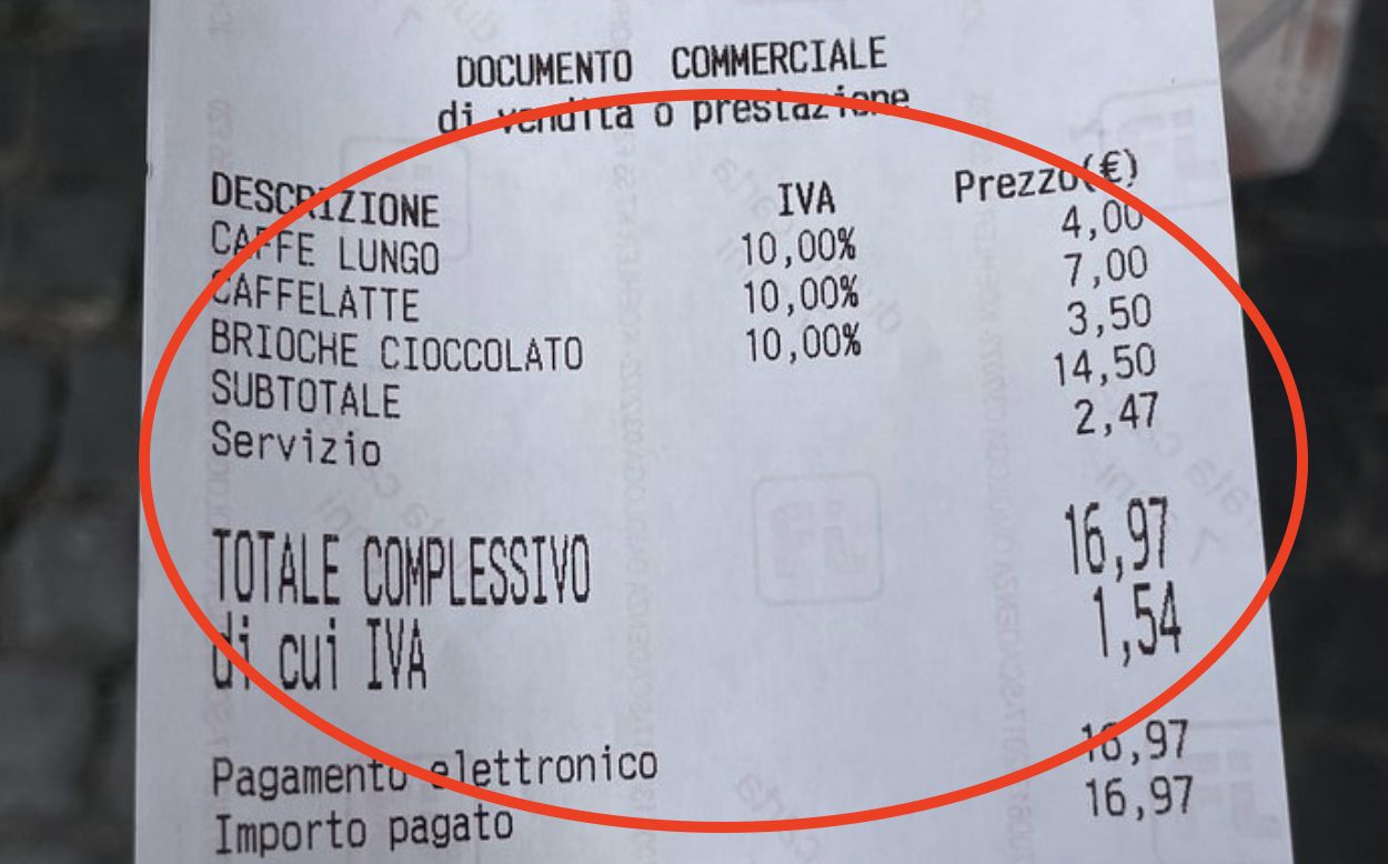 Roma, tornano i turisti e riecco gli 'scontrini da incubo': 17 euro per 2 caffè e un cornetto - Vimarsana News