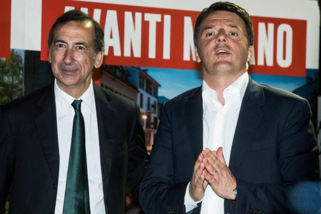 Il sindaco di Milano Beppe Sala con Matteo Renzi