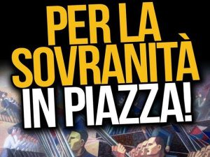 La locandina del corteo di Forza Nuova, al centro delle polemiche (Facebook)