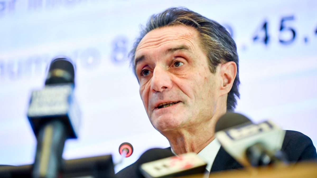 Il presidente della regione Lombardia Attilio Fontana
