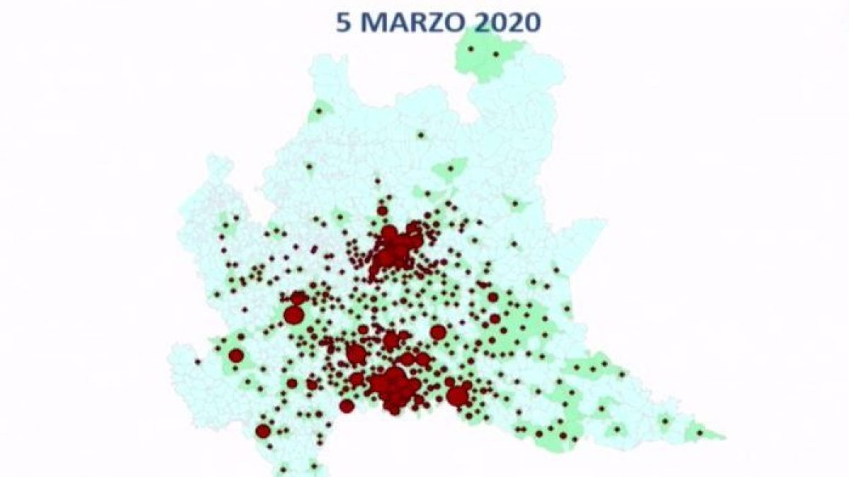 I contagi in Lombardia al 5 marzo