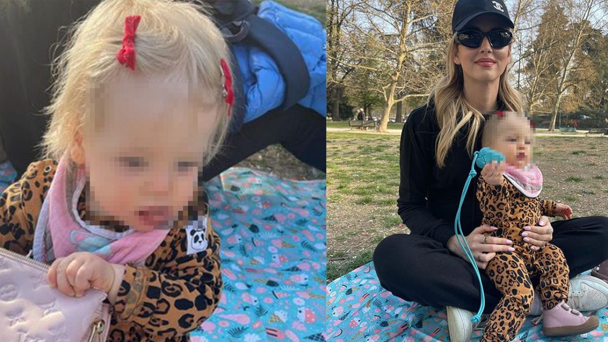 Baby Vittoria in animalier: la giornata al parco in famiglia è con la tutina  leopardata