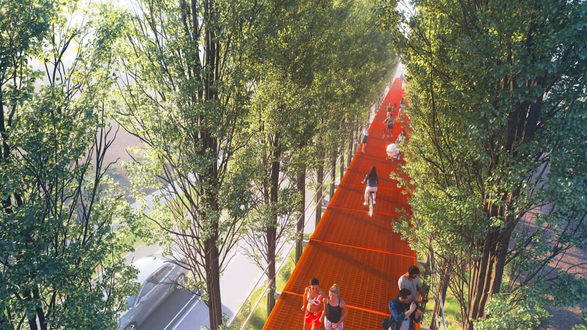 La pista ciclo–pedonale The Tree Path 3 di CRA (Credit_ Carlo Ratti Associati)