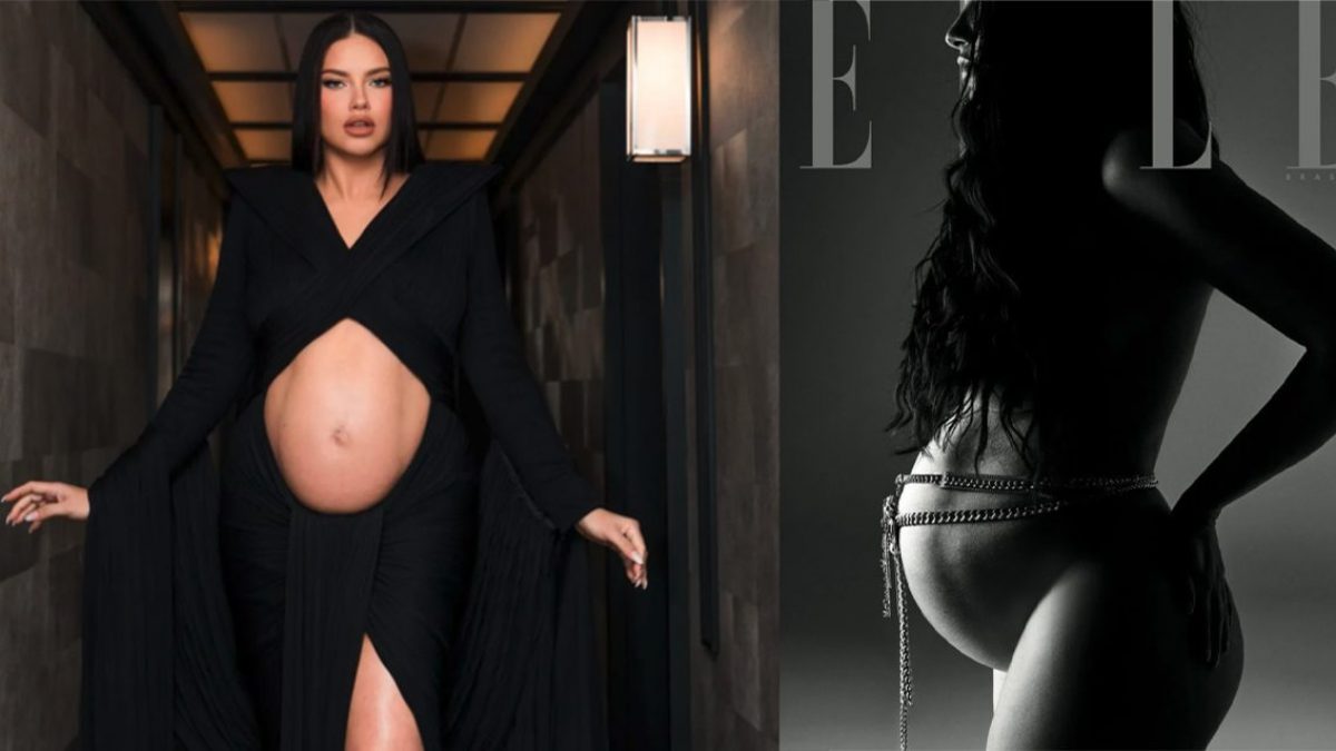 da sinistra: Adriana Lima, copertina di Jose Finabietti per Elle Brazil via Instagram @adrianalima
