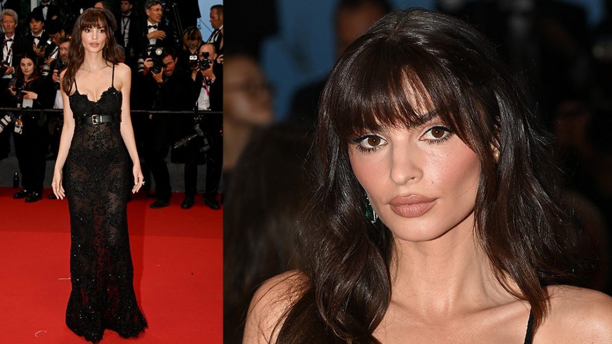 Emily Ratajkowski in Miu Miu indossa sandali Jimmy Choo e gioielli Chopard