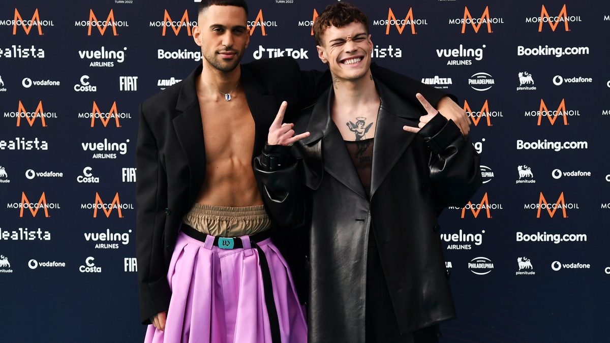Mahmood in Willy Chavarria e Blanco in Valentino