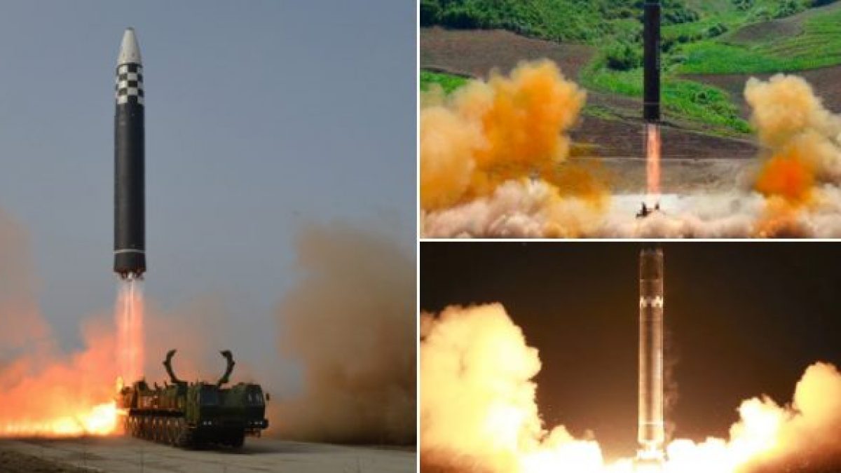 Il missile intercontinentale Hwasong–17 lanciato dal veicolo TEL in Corea del Nord/ KCNA