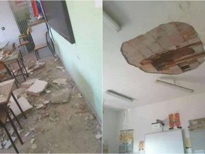 Crollano calcinacci in una scuola, paura nel Salernitano
