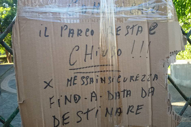 Chiude il Parco San Gaetano Errico a Secondigliano per mancata sicurezza