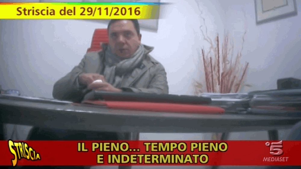 Rory Oliviero nel filmato di Striscia la Notizia