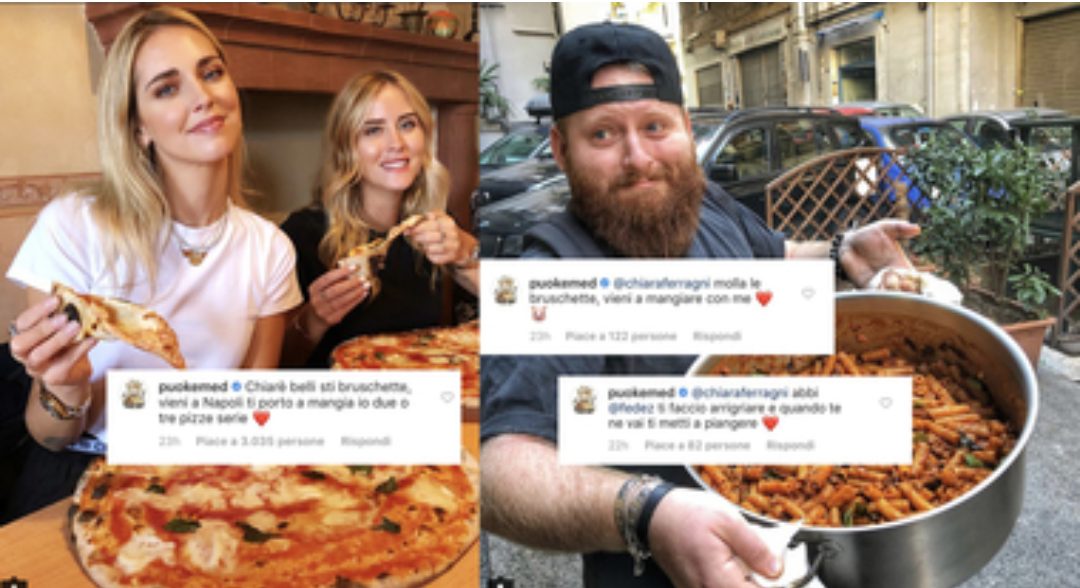 Chiara Ferragni e la pizza, l'invito di Puok su Instagram: Vieni a mangiare  a Napoli con me