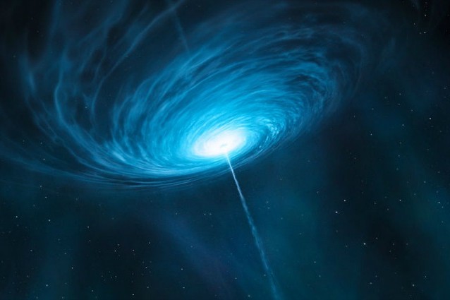 rappresentazione artistica di un quasar (ESO/M. Kornmesser)