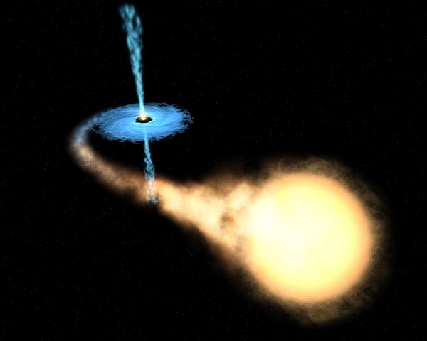 Disco di accrescimento di un buco nero in una rappresentazione artistica della NASA