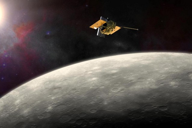 Rappresentazione artistica della sonda MESSENGER, prima del suo schianto su Mercurio