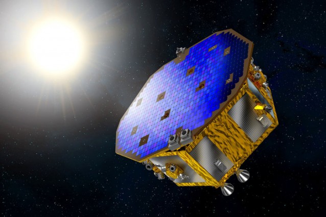 Rappresentazione artistica di Lisa Pathfinder (Copyright ESA–D. Ducros, 2010)