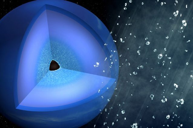Pioggia di diamanti su Nettuno: il fenomeno ricreato in laboratorio per la prima volta
