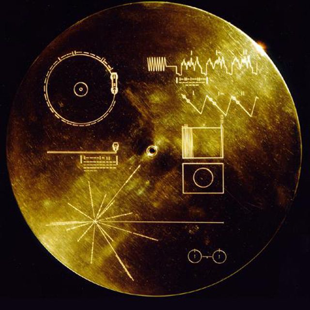 La custodia dei dischi d'oro inseriti nelle due sonde Voyager